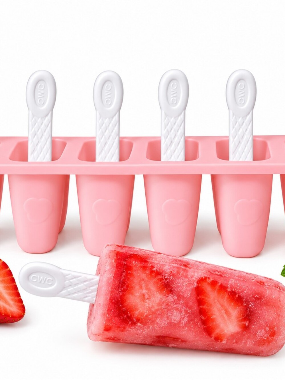 CWC ICE POP MOLDS 6 CAVITY REUSABLE BPA FREE PINK